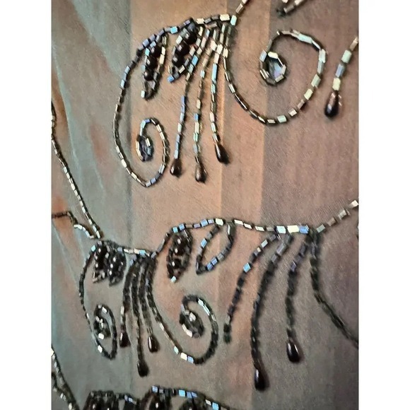 Beaded Shawl Evening Wrap Sheer Embellished Formal Occasion Party Cover Up - Picture 7 of 10